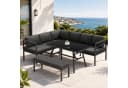 Mucola Gartenlounge-Set Aluminium Ecklounge grau/schwarz mit Kissen Bild 4