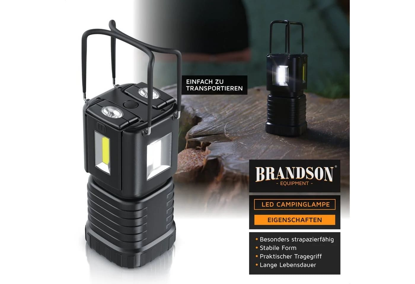 Brandson LED Campinglaterne mit 2 abnehmbaren Taschenlampen - Bild 3