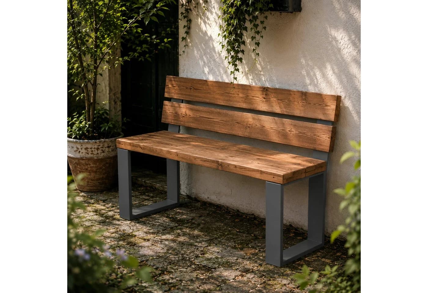 HAGO Tischbein HAGO24 Bankgestell Anthrazit Stahl - Bild 2
