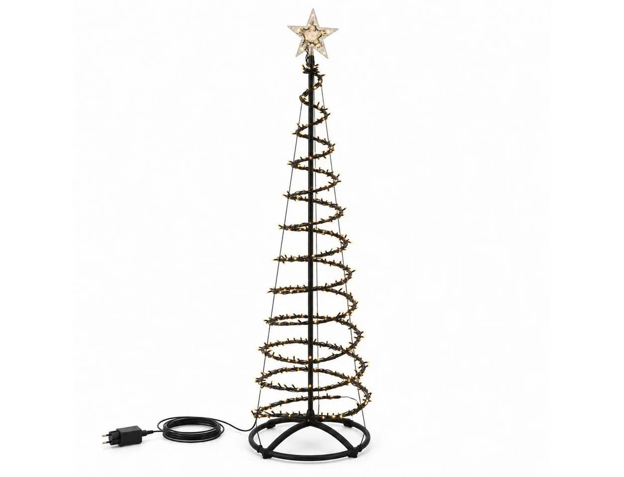 HAGO Künstlicher Weihnachtsbaum 180 cm Schwarz mit LED & Timer