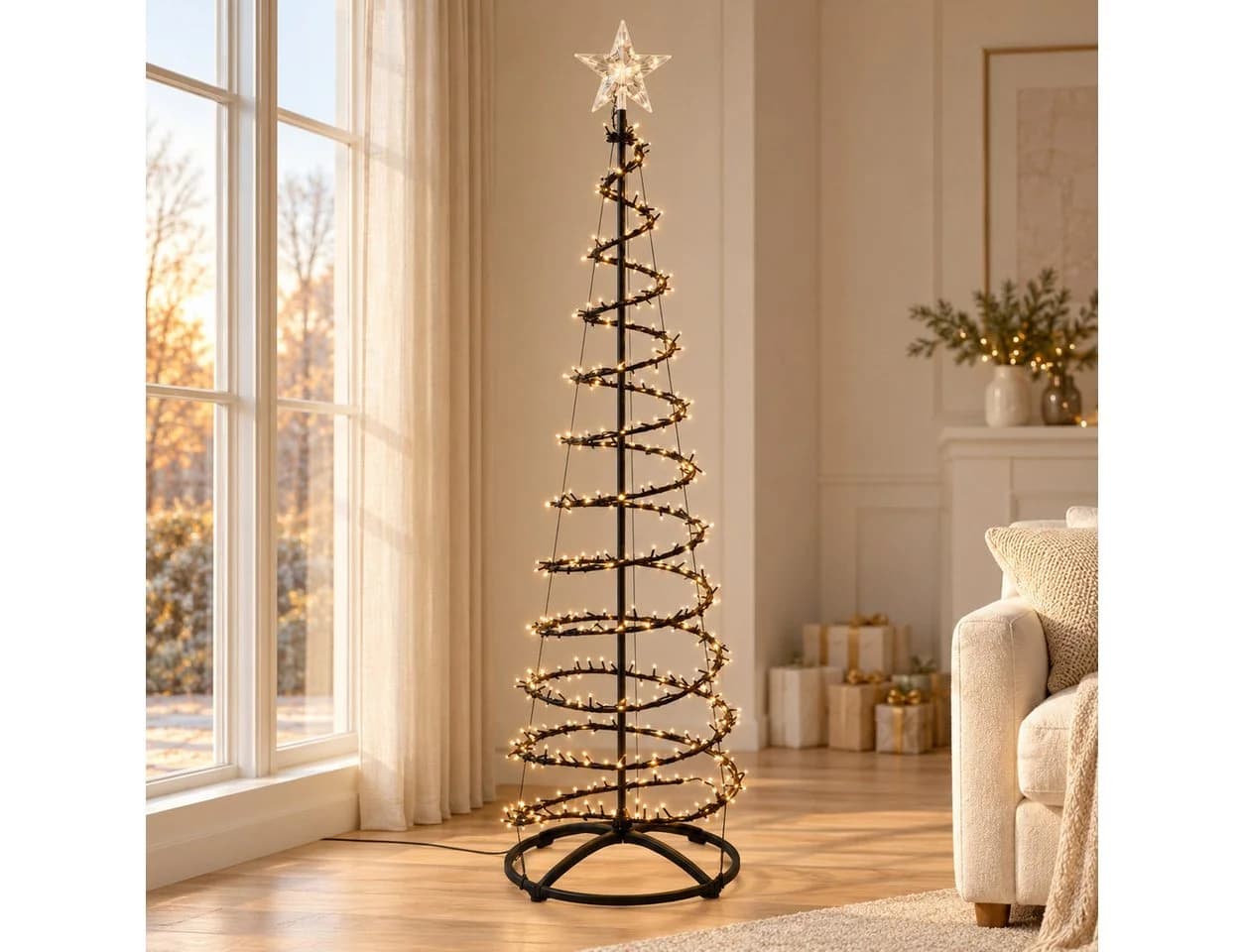 HAGO Künstlicher Weihnachtsbaum 180 cm Schwarz mit LED & Timer - Bild 2