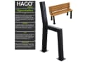 HAGO Sitzbank Bankkufen H-Form Untergestell Stahl Schwarz Set Bild 3