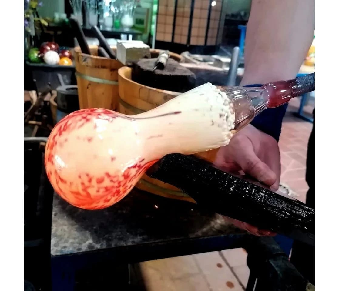 Lauschaer Glas Blumenständer Rosenkugel Gartenkugel mit Granulat handgefertigt - Bild 5