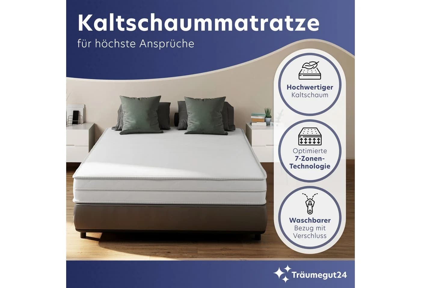 Träumegut24 Kaltschaummatratze 7-Zonen Wendematratze - Bild 4