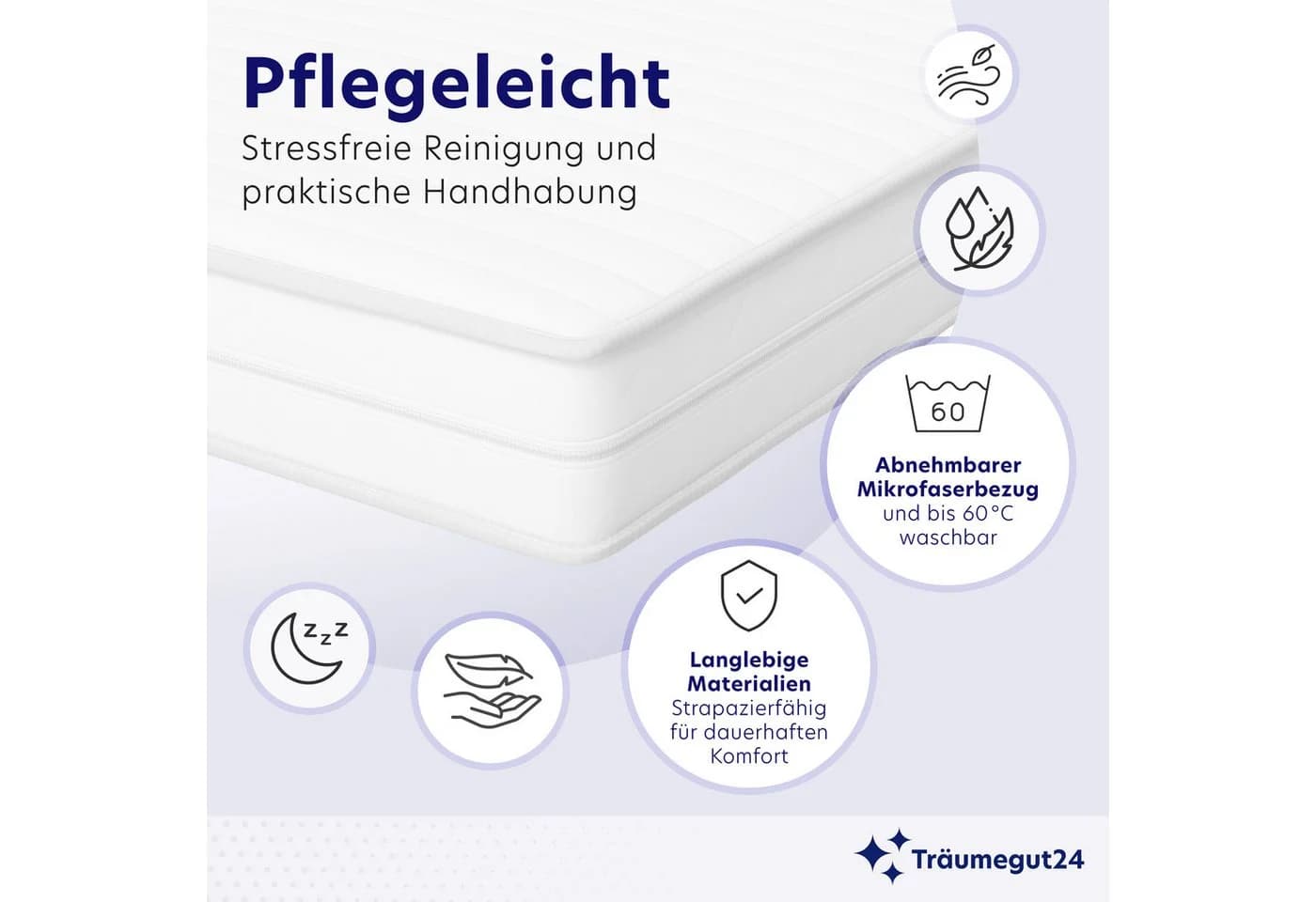 Träumegut24 Kaltschaummatratze AquaFlex 7-Zonen Wendematratze H3&H4 - Bild 3