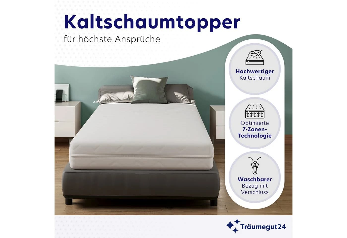Träumegut24 Topper 10cm 7-Zonen Kaltschaum H2&H3 - Bild 5