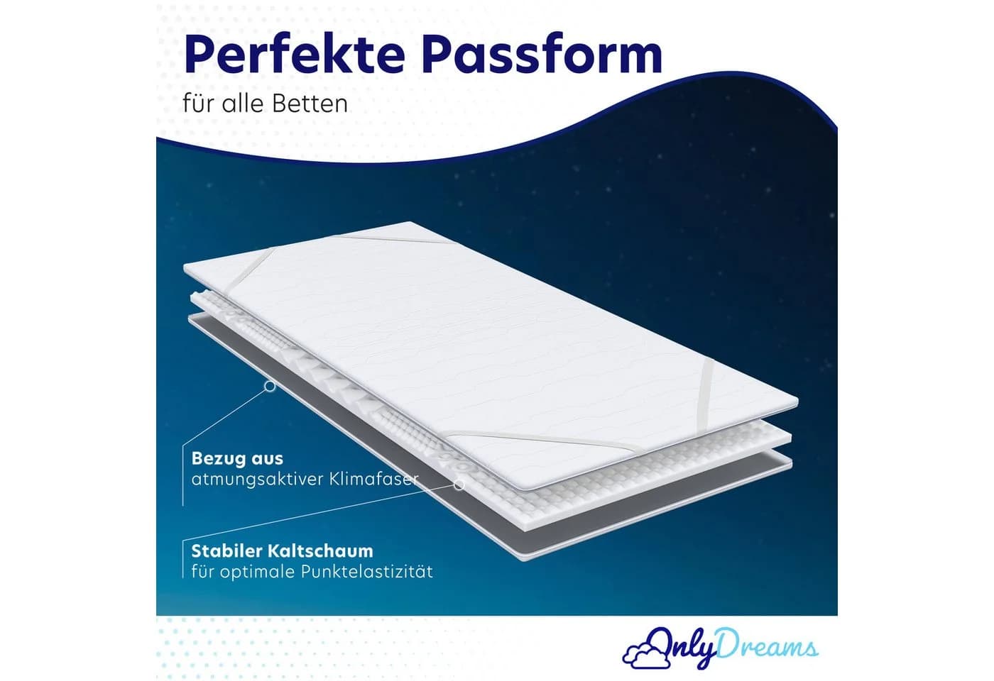 Träumegut24 Topper OnlyDreams 7-Zonen Kaltschaum Topper - Bild 3