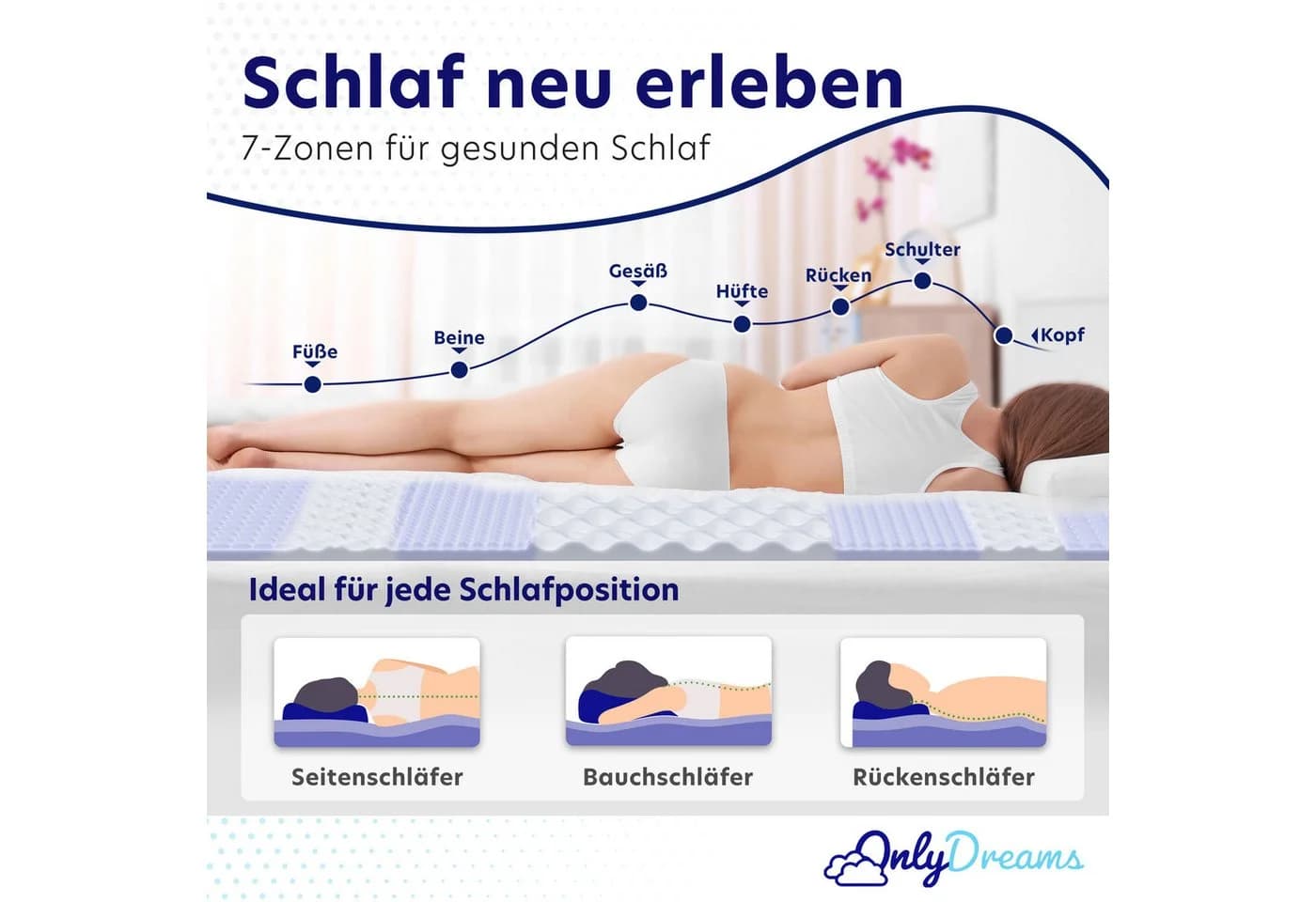 Träumegut24 Topper OnlyDreams 7-Zonen Kaltschaum Topper - Bild 5