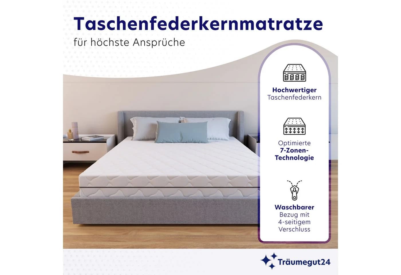 Träumegut24 Taschenfederkernmatratze 7-Zonen System 21 cm hoch - Bild 3