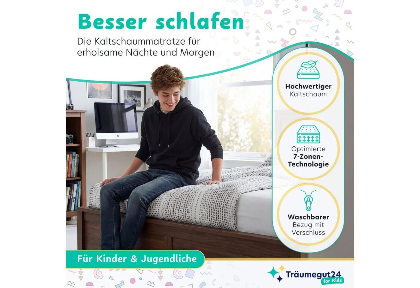 Träumegut24 Kindermatratze Wendematratze mit waschbarem Bezug - Bild 3