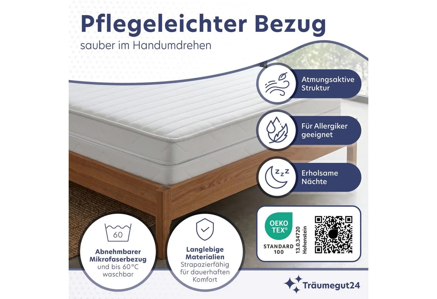 Träumegut24 Kaltschaummatratze HydroCell 7-Zonen Wendematratze H3 & H4 - Bild 4