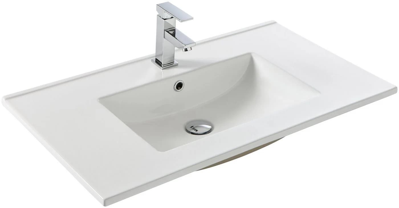 welltime Einbauwaschbecken Trento Weiß Keramik 81cm - Bild 4