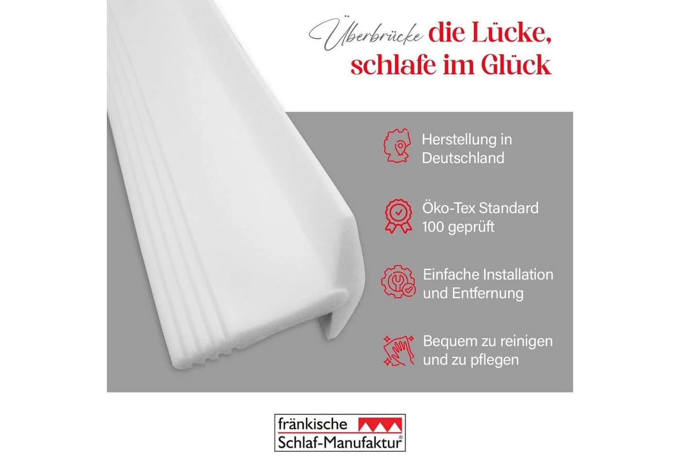 fränkische Schlaf-Manufaktur Schaumstoffeinlage Matratzen Ritzenfüller Weiß - Bild 3