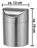 Bambelaa! Tischmülleimer Edelstahl Schwingdeckel Silber Bild 1