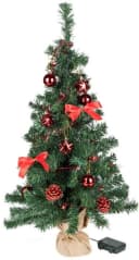 Bambelaa! Künstlicher Weihnachtsbaum 75cm Rot Mit Christbaumschmuck LED Beleuchtung Bild 1