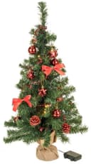 Bambelaa! Künstlicher Weihnachtsbaum 75cm Rot Mit Christbaumschmuck LED Beleuchtung Bild 5