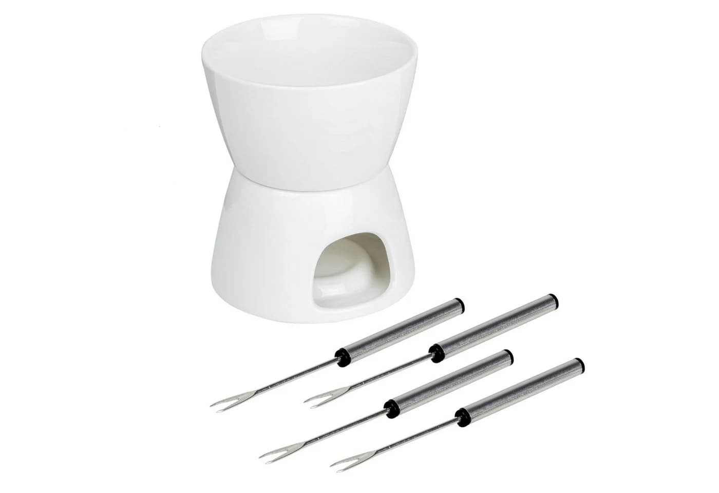 Bambelaa! Schokoladen-Fondue-Set Weiß mit 4 Gabeln