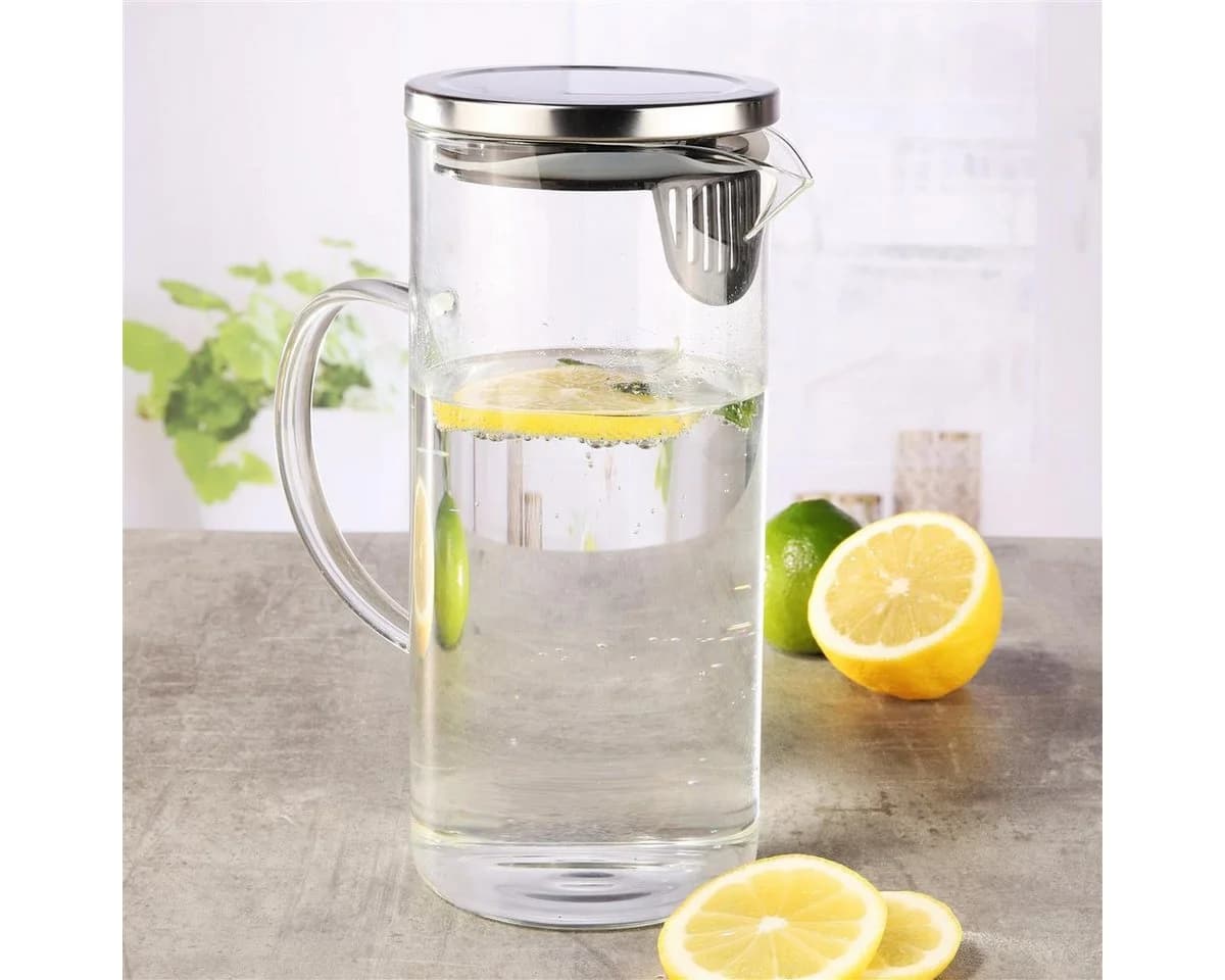 Bambelaa! Wasserkrug 1,3L Borosilikatglas mit Edelstahl Deckel - Bild 5