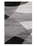 Vimoda Läufer Kurzflor Teppich Geometrisches Meliert Muster Grau Bild 1