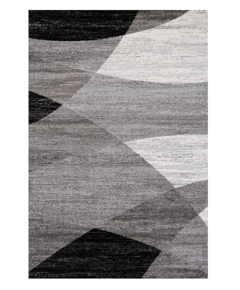 Vimoda Läufer Kurzflor Teppich Geometrisches Meliert Muster Grau