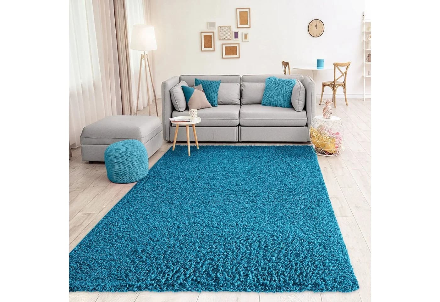 Vimoda Hochflor-Teppich Shaggy Türkis Modern - Bild 4