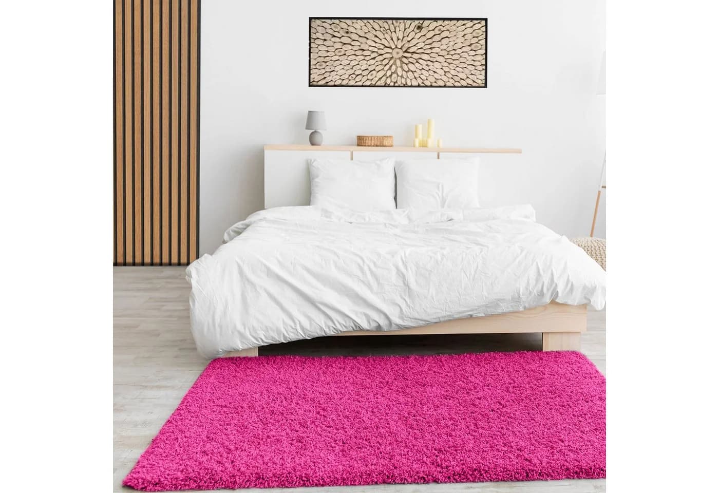 Vimoda Hochflor-Teppich Prime Shaggy Rosa Quadrat