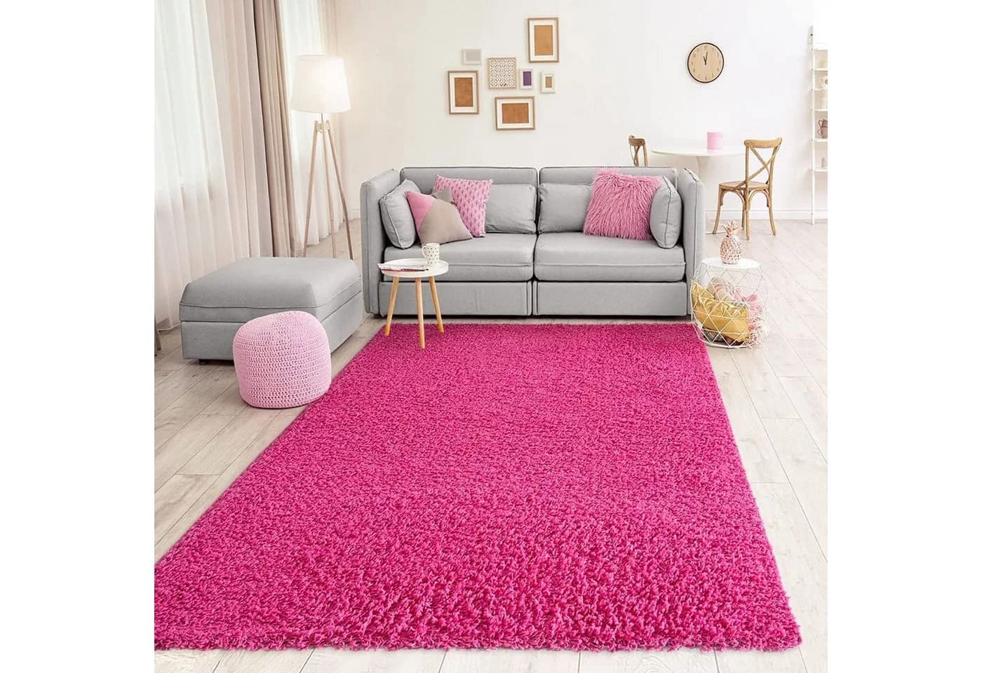 Vimoda Hochflor-Teppich Prime Shaggy Rosa Quadrat - Bild 4