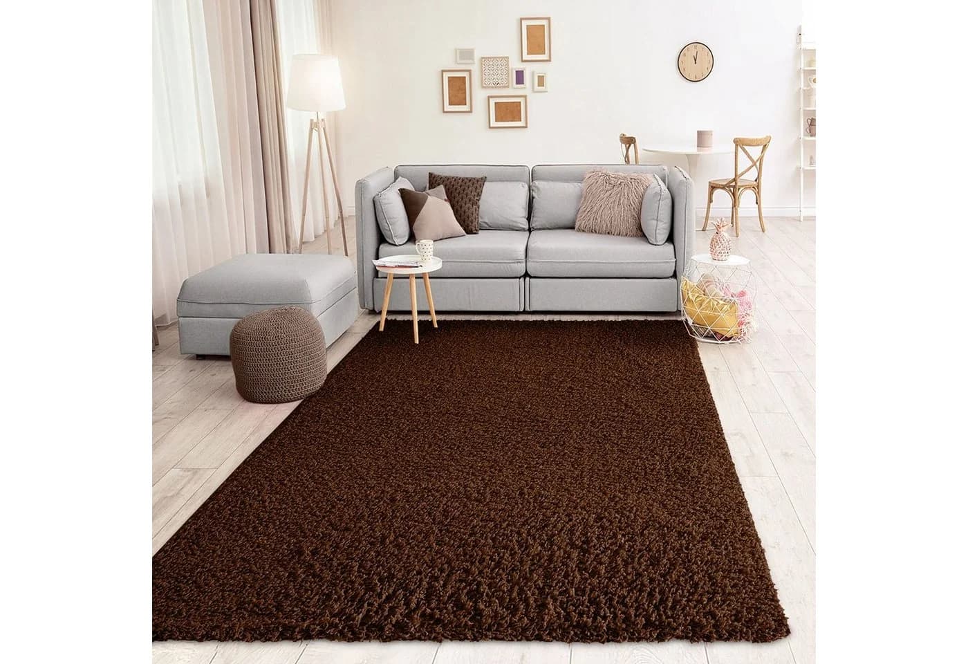 Vimoda Hochflor-Läufer Teppich Shaggy Braun Rechteckig - Bild 3