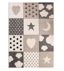 Vimoda Kinderteppich Herz, Stern & Wolke Grau Bild 1