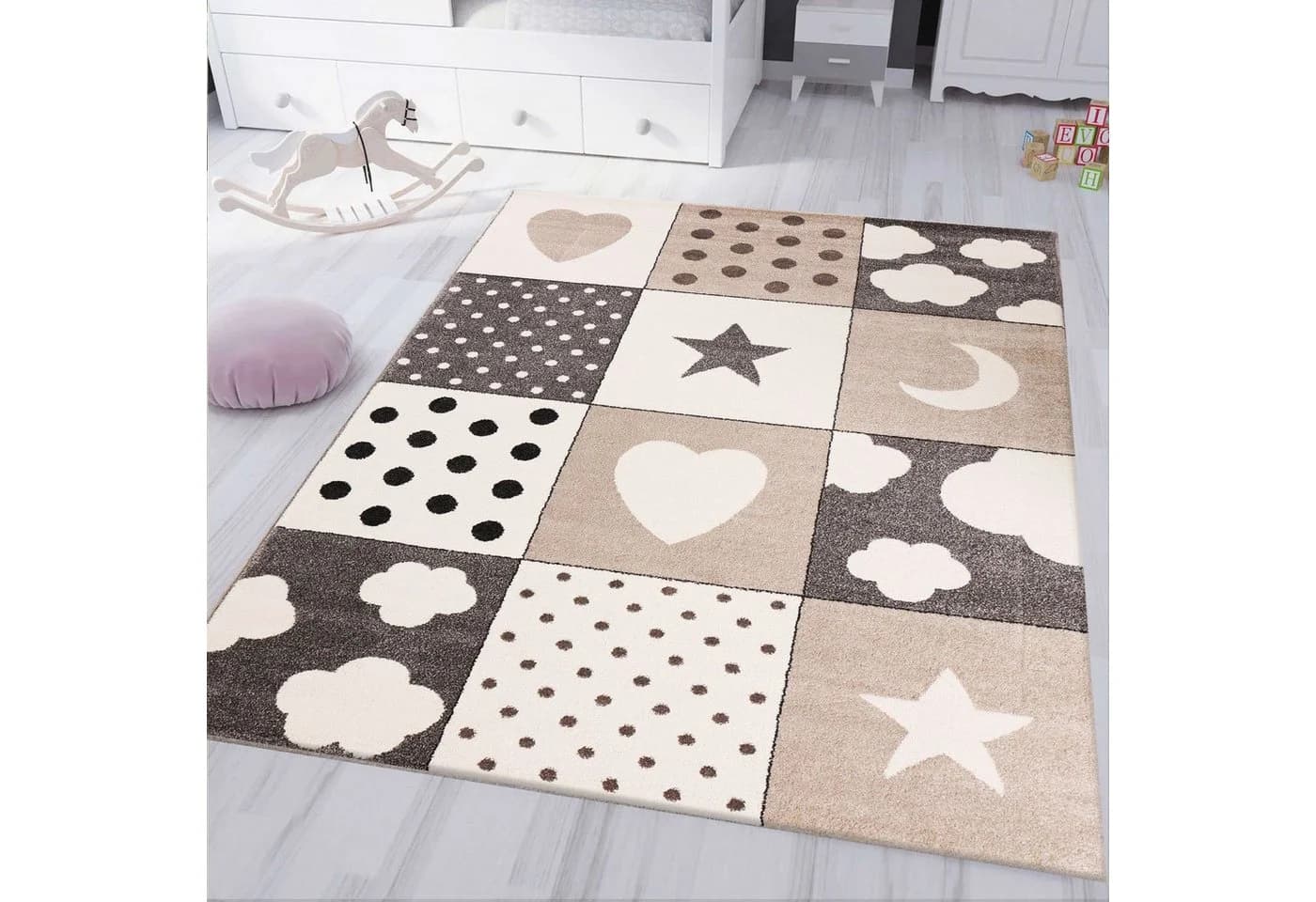 Vimoda Kinderteppich Herz, Stern & Wolke Grau - Bild 2