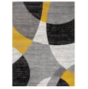 Vimoda Teppich Geometrische Kreismuster Rot Gelb Modern Kurzflor Bild 1
