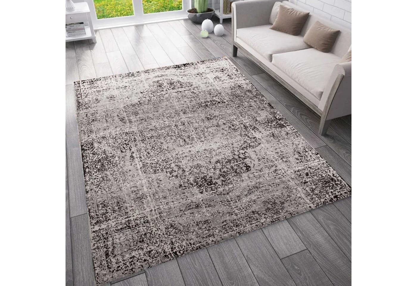 Vimoda Orientteppich Vintage Teppich Orientalisch Optik, Rechteckig, Meliert, Moderne Farben, Läufer Kurzflor