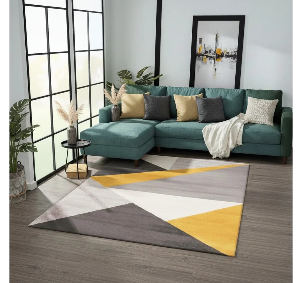 Vimoda Teppich Geometrisches Muster Gelb - Bild 5