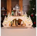 Erzgebirge-Palast Sammler-Schwibbogen 2-stufig mit LED & 5 Mikrowichteln Bild 2