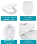 Calmwaters Tiefspül-WC Stand-WC spülrandlos mit Erhöhung, bodenstehend, Abgang Waagerecht, Set mit WC-Sitz, Weiß, +7 cm erhöht, Absenkautomatik, Abnehmbar, 07AB3134 Bild 4