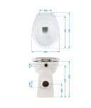 Calmwaters Tiefspül-WC Stand-WC spülrandlos mit Erhöhung, bodenstehend, Abgang Waagerecht, Set mit WC-Sitz, Weiß, +7 cm erhöht, Absenkautomatik, Abnehmbar, 07AB3134 Bild 5
