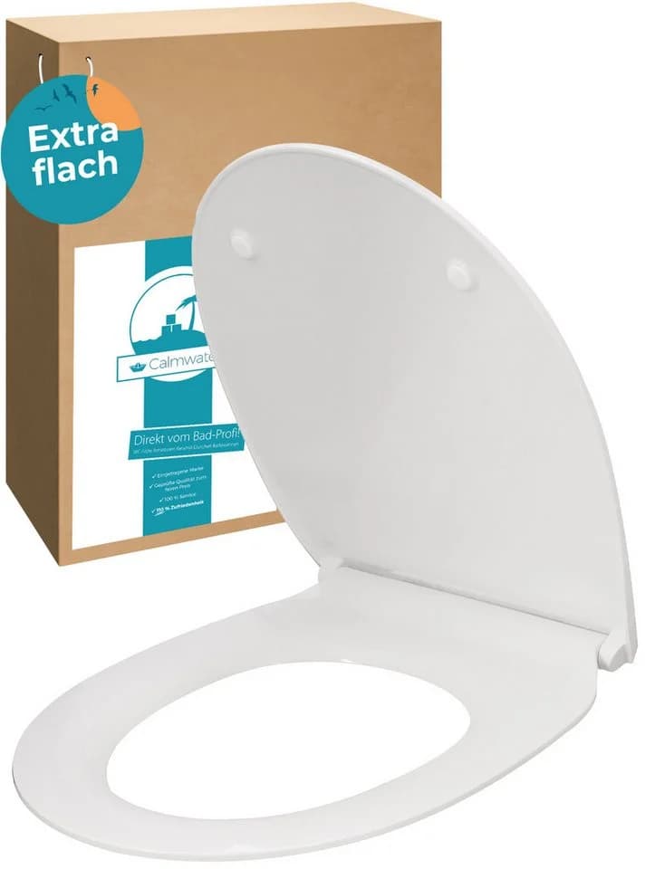 Calmwaters WC-Sitz Extra Flach Weiß mit Absenkautomatik - Bild 2