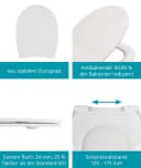 Calmwaters WC-Sitz Extra Flach Weiß mit Absenkautomatik Bild 4