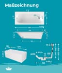 Calmwaters Badewanne Original Weiß Acryl Komplettset Bild 5