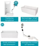 Calmwaters Badewanne Modern Select Duowanne Acryl Weiß Komplettset Bild 4
