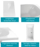 Calmwaters Badewanne Modern Curved Duowanne Acryl Weiß Bild 1