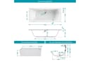 Calmwaters Badewanne Modern Curved Duowanne Acryl Weiß Bild 5