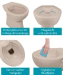 Calmwaters Stand-WC Set Spülrandlos Beige mit Absenkautomatik Bild 1