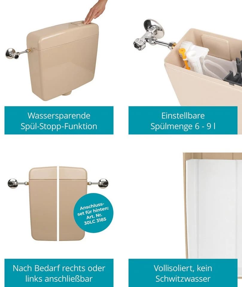 Calmwaters Stand-WC Set Spülrandlos Beige mit Absenkautomatik - Bild 4