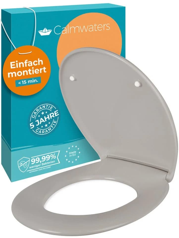 Calmwaters WC-Sitz Original Absenkautomatik Grau Duroplast - Bild 2