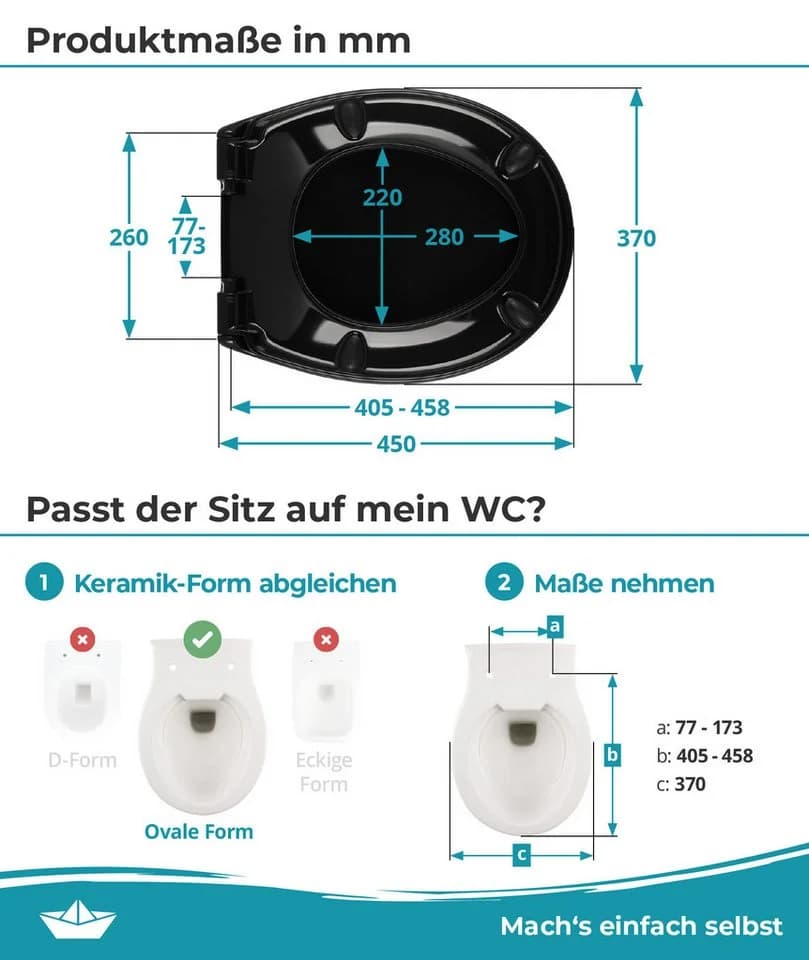 Calmwaters WC-Sitz Original Schwarz mit Absenkautomatik - Bild 5