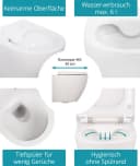 Calmwaters Tiefspül-WC spülrandlos wandhängend 45 cm Absenkautomatik Duroplast Bild 1