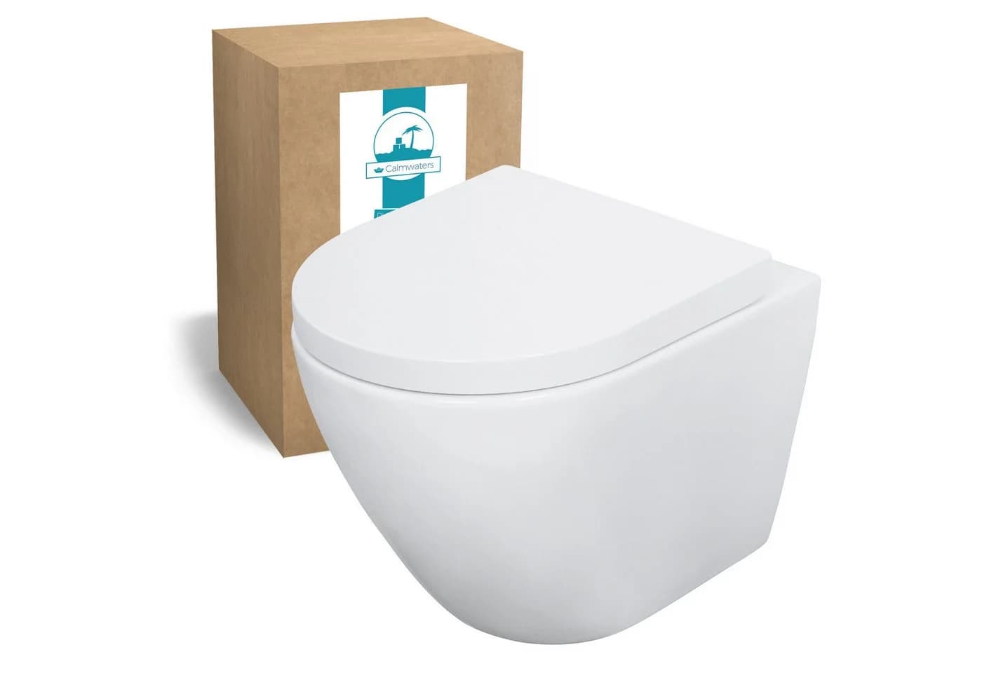 Calmwaters Tiefspül-WC spülrandlos wandhängend 45 cm Absenkautomatik Duroplast - Bild 2