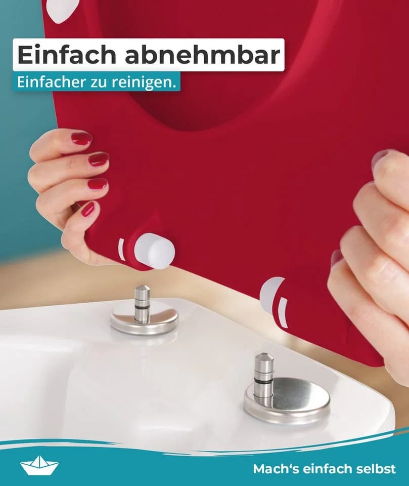 Calmwaters WC-Sitz Original Rot mit Absenkautomatik - Bild 4