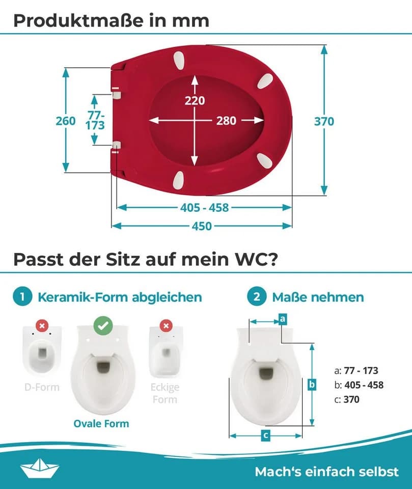 Calmwaters WC-Sitz Original Rot mit Absenkautomatik - Bild 5